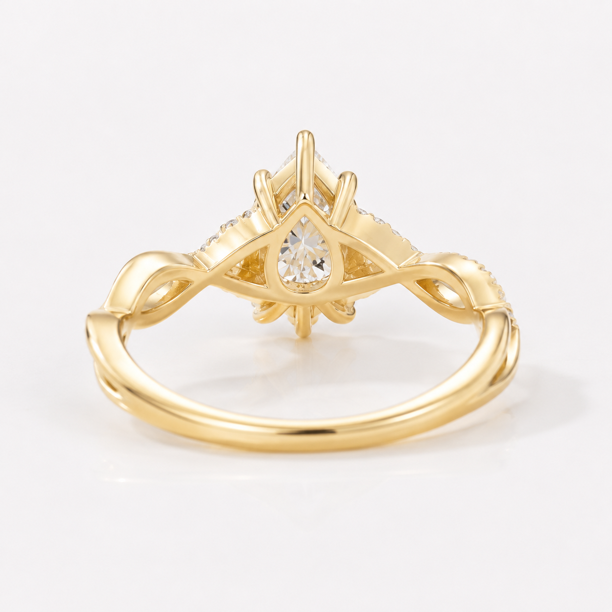 Twisted Band Pear Cut Classic Engagement Ring