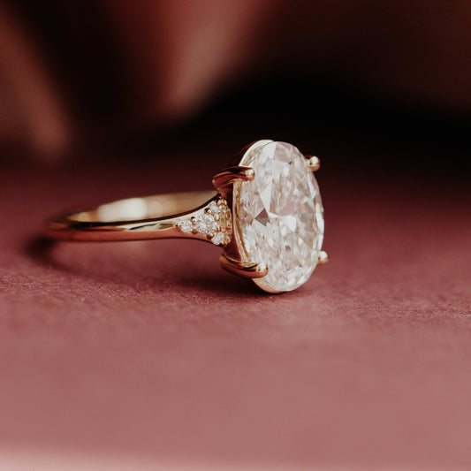 oval solitaire engagement ring anniversary diamond ring made in USA jewelry