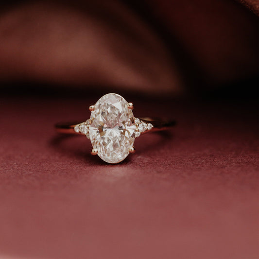 oval solitaire engagement ring anniversary diamond ring made in USA jewelry