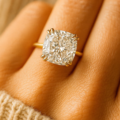 Female Engagement Rings Cushion Cut Diamond Solitaire Engagement Rings