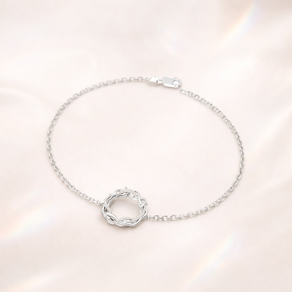 Minimal Crown Of Thorns Bracelet In Lab Grown Diamond
