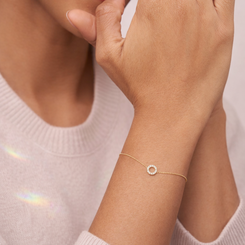 Round Cut Diamond Paperclip Chain Bracelet
